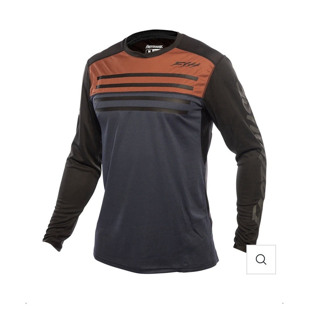 Fasthouse FH Bike Jersey Mens XL Long Sleeve MTB Motocross Rust Navy Striped